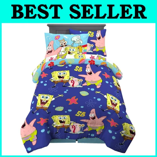 Reversible SpongeBob Comforter Twin Set