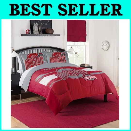Discover Ohio State Buckeyes Comforter Set - Full/Queen Size, 2 Shams