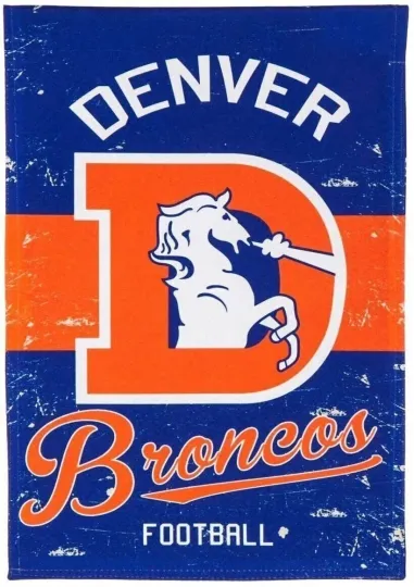 Discover Denver Broncos Premium Garden Flag Banner, Double Sided, Retro Vintage Style,...