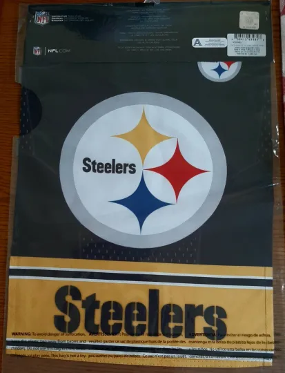 Discover NEW football Pittsburgh Steeler 12.5" x 18" Two Sided Suede Foil Garden Flag