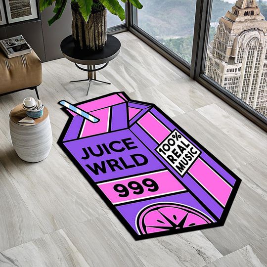 Discover Juice Wrld 999 Rug, 999 Rug, Car Rug, Classic Car Rug, Shaped Rug, Rapper Rug, Music Rug, Juice Wrld Album Cover, Tufted Look Printed Rug