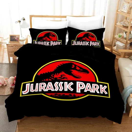 Discover 3D Jurassic Park Black Quilt Cover Set Duvet Cover Bedding Pillowcases