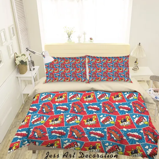 Discover 3D Geometry Letter Pattern Colorful Quilt Cover Set Bedding Sets Pillowcases 64