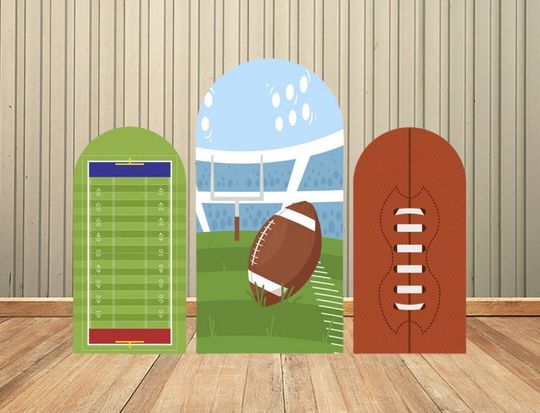 Discover American Football Double-Sided Arch Backdrop, Boy Birthday Party Photography Background Custom Birthday Party Backdrop Decoration Supplies