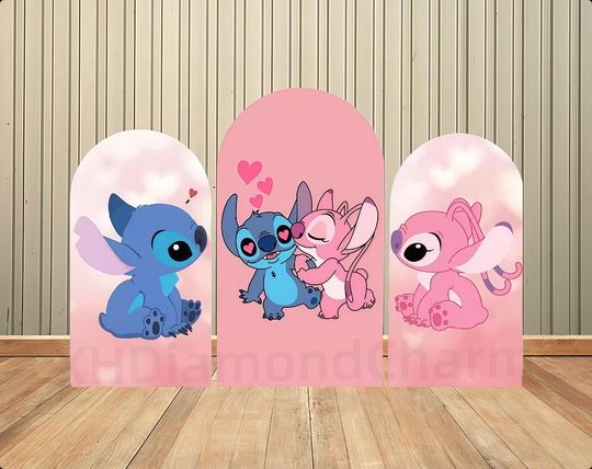Discover Double-Sided Arch Backdrop Cartoon Lilo & Stitch Birthday Photo Custom Backdrop Baby Shower Birthday Party Backdrop Decor Supplies Props