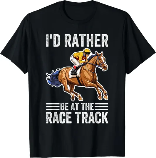 Discover Funny Race Track Horse Racing For Men Women Cool Horse Race T-Shirt