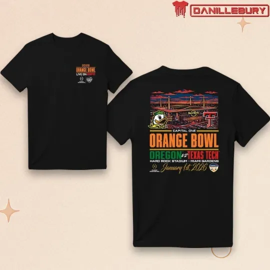 Oreg ducks 2026 Orange Bowl VS Texas Tech Stadium T-shirt