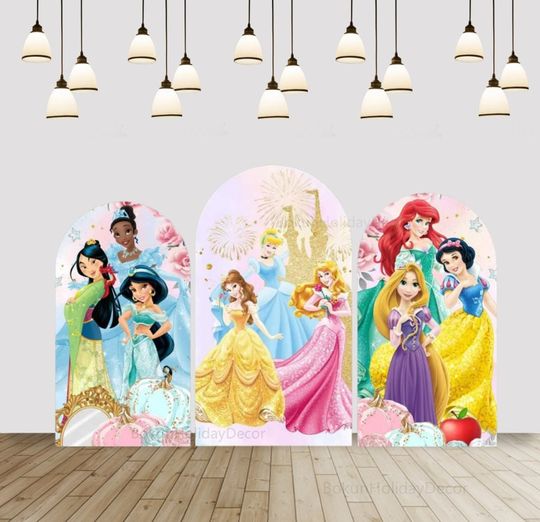 Girls Birthday Arch Cover Disney Princess Chiara Arch Backdrop Cover, Baby Shower Photography Background Cover Party Decor