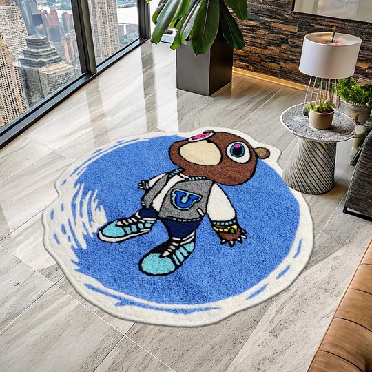 Discover Kanye West Bear Rug, West Dropout Bear Rug, Kanye West CD Rug, CD Rug, Music Album Rug, Music Decor