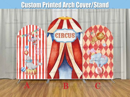 Carnival Circus Arch Backdrop Cover for Baby Boy Birthday Party