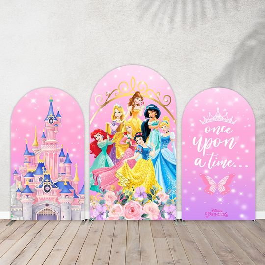 Discover Princess Castle Arch Backdrop Cover,Girl Birthday Party Decors,Princess Cinde Belle Arched Wall Panels,Kids Baby Shower Party Banner