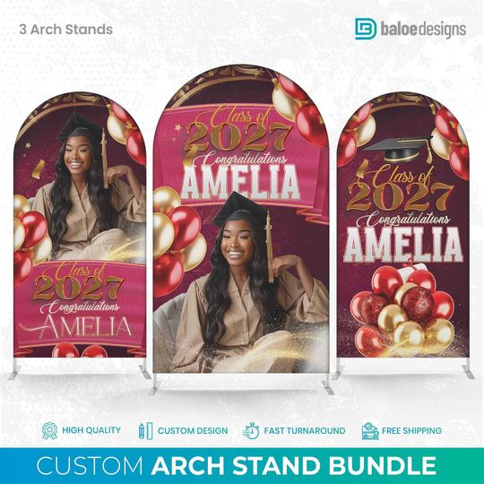 Graduation Custom Arch Backdrop Cover – Banner Panel for Event Decor