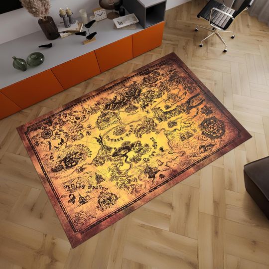 Discover Anime Map Rug, Movie Decor, Boys Room Rug, Fantastic Rug, Anime Decor, Gift for Her