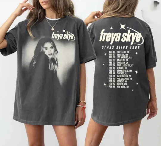 Discover Freya Skye Stars Align Tour 2026 Double Sided T-Shirt Concert Music Fan Tee