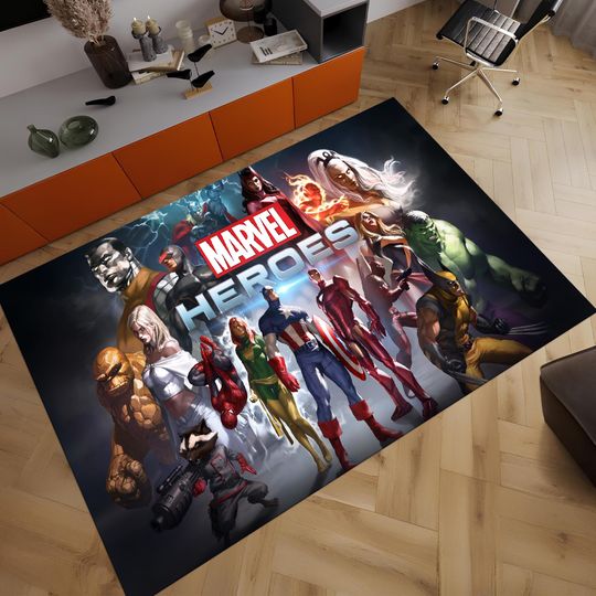 Discover Marvel Characters Rug, Superheroes Rug, Avengers Rug, Kids Room Rug, Movie Decor, Gifts for Kids