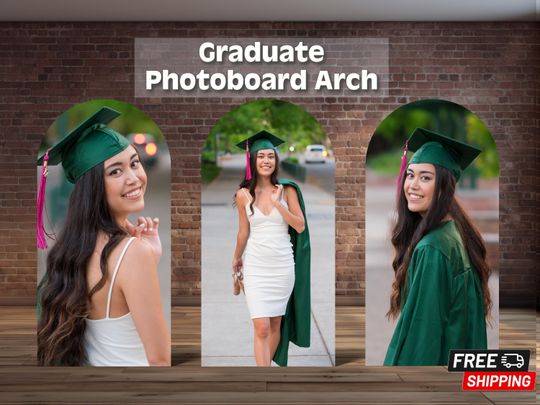 Discover Graduation photo foam board arch backdrops, graduation party prop backdrops, college graduation party decoration, class of 2025