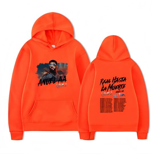 Discover Anuel AA Graphic Hoodie Real Hasta La Muerte RHLM 2 Tour Unisex Pullover Streetwear Hoodie