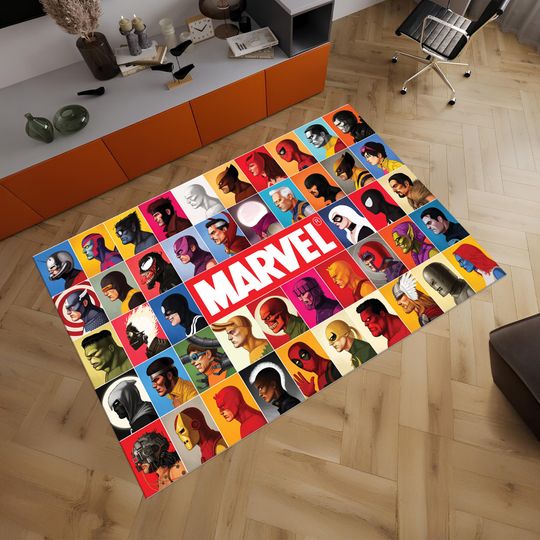 Discover Marvel Heroes Rug, Avengers Kids Room Rug, Movie Decor, Rug for Children