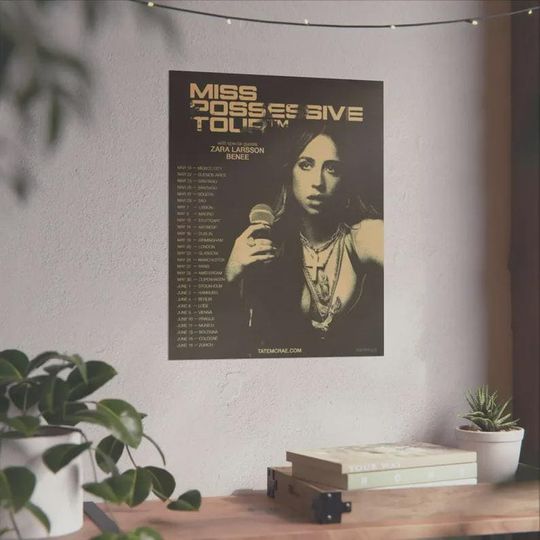 Discover Miss Possessive Tour Poster, Tate McRae Concert Print, Pop Music Wall Art, Modern Singer Poster