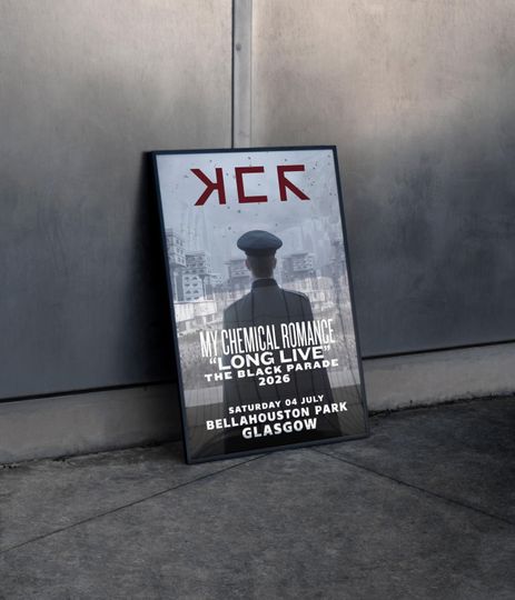 My Chemical Romance The Black Parade 2026 UK Tour Poster Glasgow Bellahouston Park