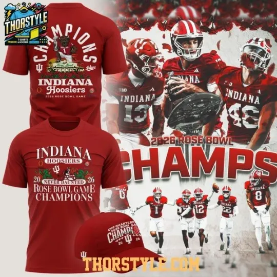 Hoosiers Rose Bowl Game Champions 2026 Retro Vibe T-Shirt 2D
