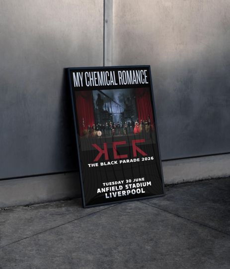 My Chemical Romance The Black Parade 30 June 2026 UK Tour Liverpool Anfield Stadium Poster