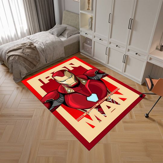 Discover Marvel Pop Art Ironman Movie Rug, Fantastic Rug, Movie Decor, Home Decor
