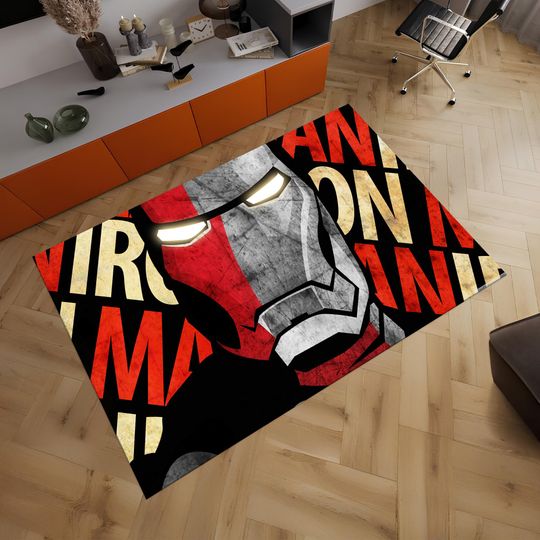 Discover Ironman Rug Marvel Movie Pop Art Fantastic Area Rug Child Rug, Movie Decor