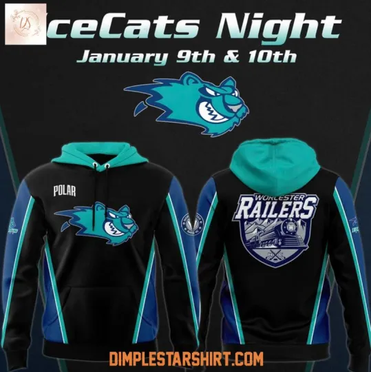 Discover Worcester Railer Icecat Night 3D Hoodie