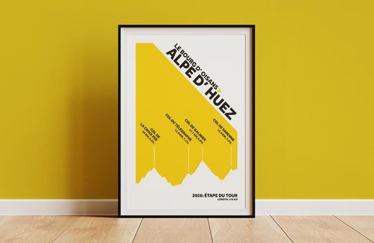 Discover Etape du Tour 2026 Poster Le Bourg d’Oisans - Alpe d’Huez Mountain Stage Vertical Poster