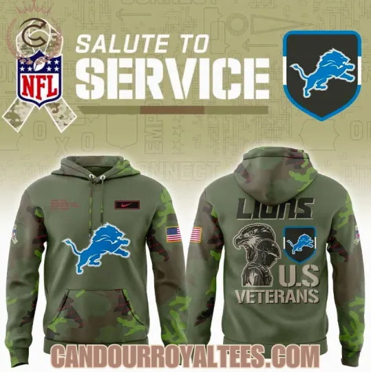 Discover Detroit Lion Military Appreciation Legend 2025 3D Hoodie