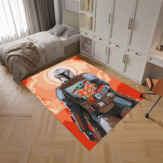 Star Wars Mandalorian Rug, Movie Decor, Fantastic Rug, Movie Rug