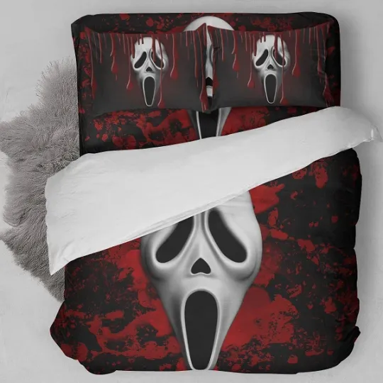 Halloween Gift Idea Scream Ghostface Full Bedding Duvet Cover Set