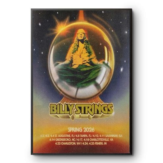 Discover Billy Strings Spring 2026 Tour Poster Print Vintage Style Music Wall Art