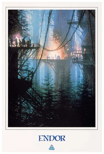 Discover Endor - Star Tours -Star Wars -  Disneyland  Attraction- Vintage Disney Poster