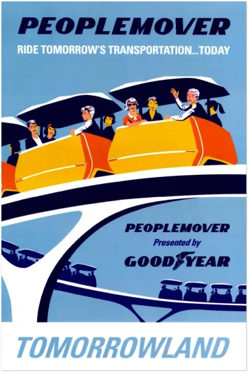 Discover Disney Attraction Poster -  Peoplemover - Walt Disney World Vintage Poster