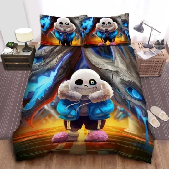 Discover Funny Cartoon Gift Undertale Sans Full Bedding Duvet Cover Set