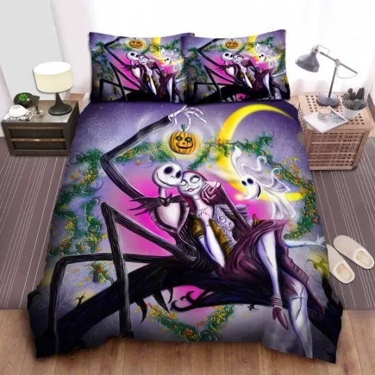 Discover Holiday Gift Idea Jack & Sally Halloween Duvet Cover Set