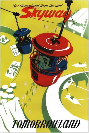 Discover Disney Skyway Attraction Vintage Poster