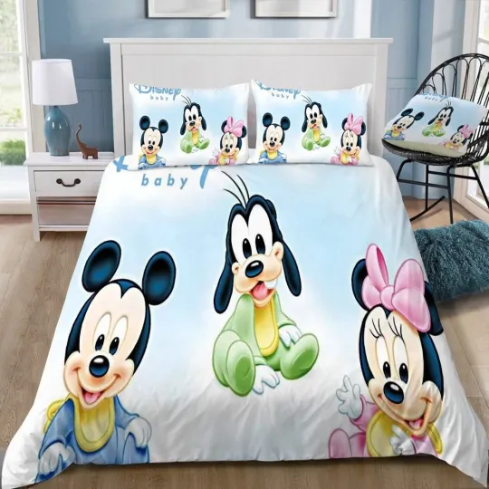 Discover Cute Cartoon Mickey Mouse Memories Full Bedding Duvet Cover Set