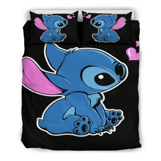 Discover Cartoon Cute Stitch Full Bedding Duvet Cover Set