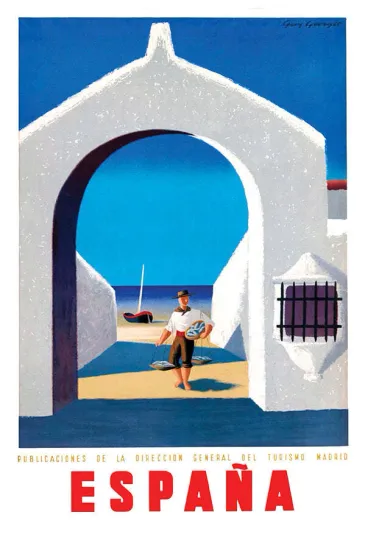 Discover Spain - Espana Vintage Travel Poster Vertical Premium Matte Poster