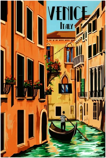 Venice Italy Travel Poster Vintage Vertical Poster