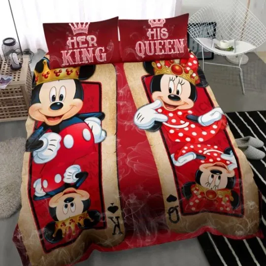 Funny Gift Mickey Mouse Minnie Mouse Duvet Cover Set
