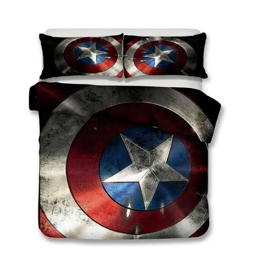 Pattern Marvel The Avengers Captain America Full Bedding Duvet Cover Set