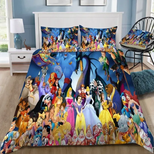 Discover The Little Mermaid and All Cartoon Characters ver2  Duvet Cover Set