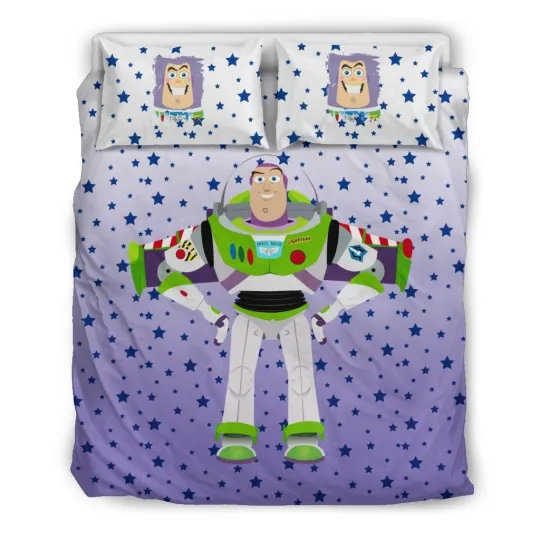 Funny Cartoon Toy Story Buzz Lightyear Full Bedding Duvet Cover Set