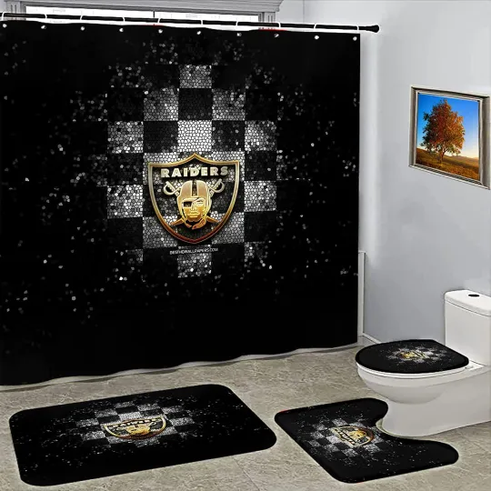 Las Vegas Football ver2 Sport Waterproof Bathroom Sets, Shower Curtain Sets.