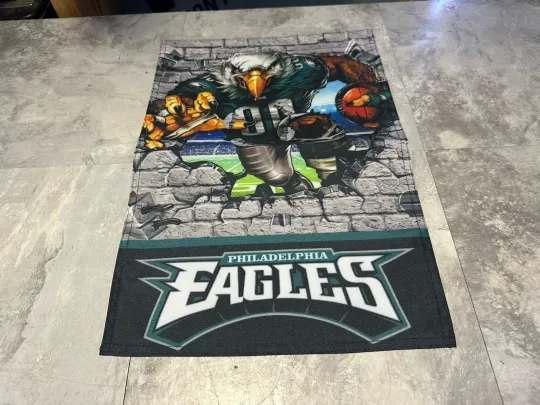 Discover PHILADELPHIA Eagles Swoop Attack 2 Sided 11.5 X 17.5 GARDEN FLAG / YARD Flag