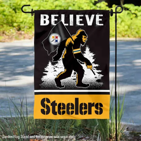 Discover Pittsburgh Steeler Bigfoot Sasquatch Believe Garden Yard Banner Flag